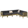 vidaXL Garden Sofa Set Anthracite Solid pinewood with treated finish Large