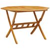 vidaXL Garden Table Brown Solid acacia wood Ø43.3 x 29.5 in Foldable