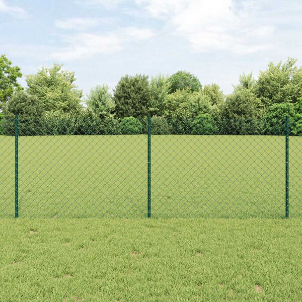 vidaXL Fence and Post Green 2.62 x 82.02 ft Steel