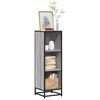 vidaXL Book Cabinet Grey Sonoma Engineered wood, metal Tall and narrow