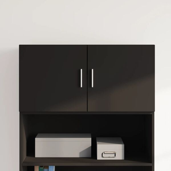 vidaXL Wall Cabinet Black Engineered wood Medium Wall Cabinet