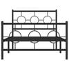 vidaXL Bed Frame Black Metal Bed Frame Rectangular Industrial
