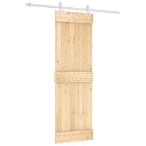 vidaXL Sliding Door with Hardware Set 27.6x82.7" Solid Wood Pine