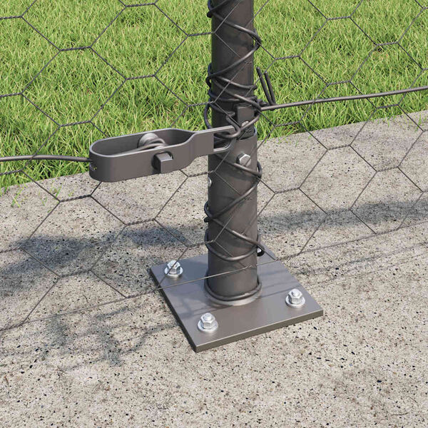 vidaXL Fence with Posts Gray 0.5 x 50 m PVC-coated steel