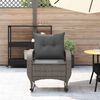 vidaXL Garden Rocking Chair Grey PE rattan, powder-coated steel