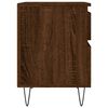 vidaXL Bedside Cabinet Set of 2 Brown oak Engineered wood, metal Medium