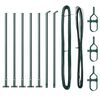 vidaXL Fence Posts Manual 7 pcs Green Ø32mm 70 cm Galvanized steel