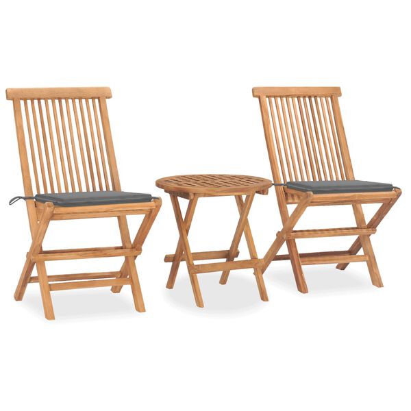 vidaXL Outdoor Dining Set Natural Teak Fine sanded teak hardwood Compact