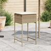 vidaXL Garden Bar Stool Beige PE rattan, Powder-coated steel, Polyester