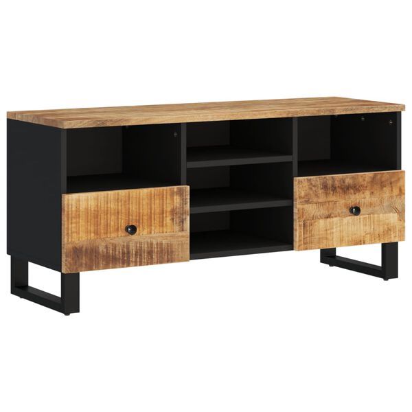 vidaXL TV Cabinet Natural wood grains, black