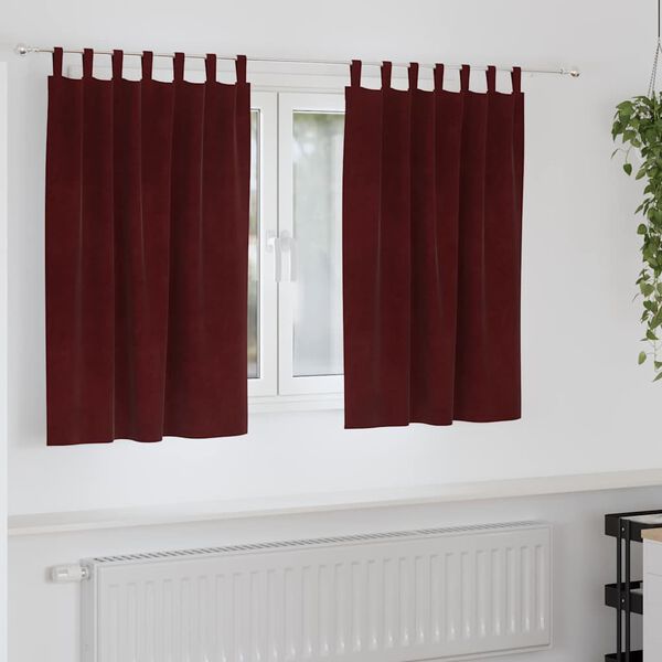 vidaXL Blackout Curtains 2 pcs Wine red 55.12 x 55.12 in Velvet