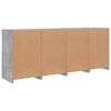 vidaXL Sideboard Concrete Grey Engineered Wood, Glass Large Sideboard