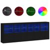 vidaXL Sideboard with LED Lights Black 111.4"x14.6"x39.4"