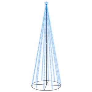 vidaXL Christmas Cone Tree Blue Powder-Coated Steel, Copper, PVC 16 ft
