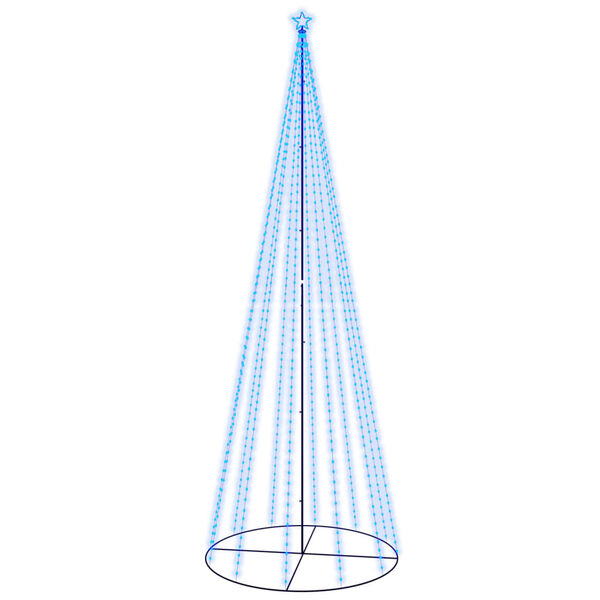 vidaXL Christmas Cone Tree Blue Powder-Coated Steel, Copper, PVC 16 ft