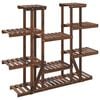 vidaXL Flower Stand Carbonized brown Carbonized solid fir wood Large