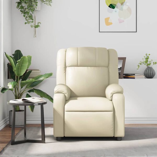vidaXL Massage Recliner Chair Cream