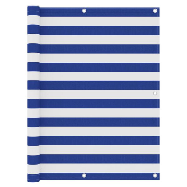 vidaXL Balcony Screen White and Blue 47.2x157.5" Oxford Fabric