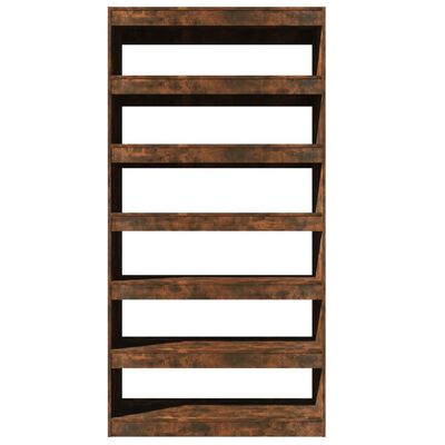 vidaXL Book Cabinet/Room Divider Smoked Oak 39.4"x11.8"x78" Engineered wood