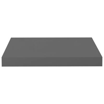 vidaXL Floating Wall Shelves 2 pcs High Gloss Gray 15.7"x9.1"x1.5" MDF