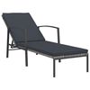 vidaXL Sun Lounger With Table Set of 3 Grey