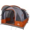 vidaXL Camping Tent Tunnel 3-Person Gray and Orange Waterproof