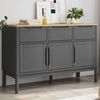 vidaXL Sideboard Grey Solid pine wood, engineered wood Medium Sideboard