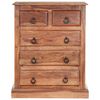 vidaXL Drawer Cabinet Light brown Solid Acacia wood 23.6x13.8x29.5 in