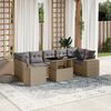 vidaXL Garden Sofa Set Beige, Light grey