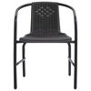 vidaXL Garden Dining Set Black Steel, Tempered Glass, Plastic Rattan