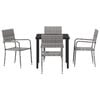vidaXL Garden Dining Set with Cushion 5 pcs Grey Poly Rattan