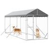 vidaXL Outdoor Dog Kennel Silver Galvanized steel, Polyethylene Large