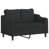 vidaXL 2-seater Sofa Black Fabric (100% polyester) 47.2 in Seat width
