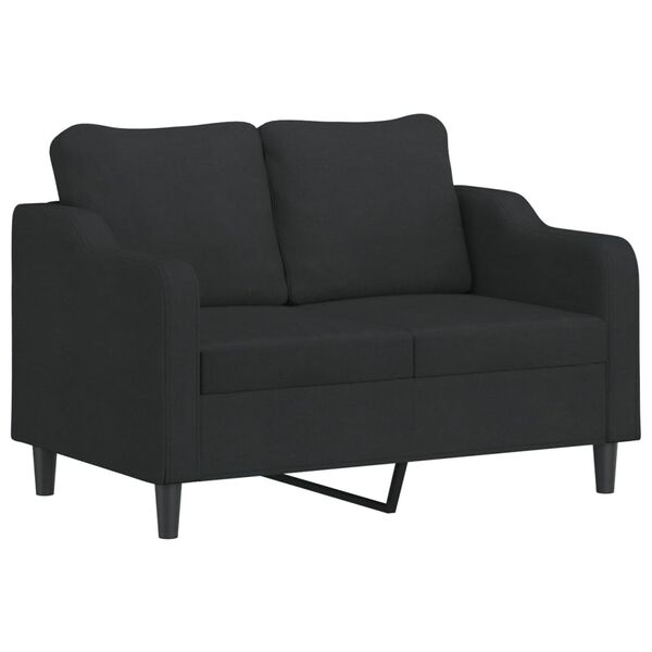 vidaXL 2-seater Sofa Black Fabric (100% polyester) 47.2 in Seat width