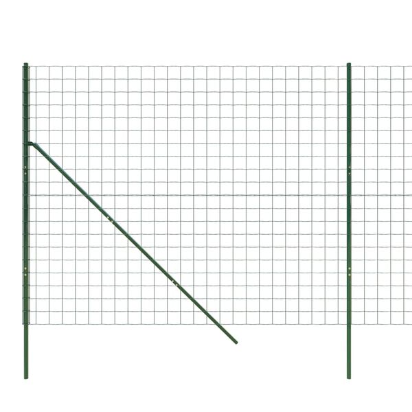vidaXL Wire Mesh Fence Green 5.9x32.8' Galvanised Steel