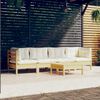 vidaXL Garden Lounge Set Cream and Natural Wood