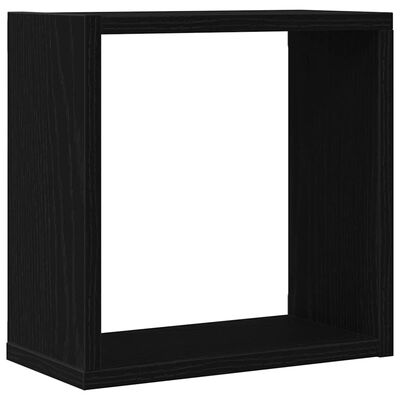 A single black cube shelf frame