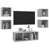 vidaXL TV Cabinet Set Concrete Grey Engineered Wood 5 piece set