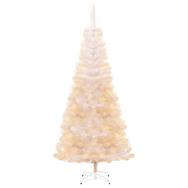 vidaXL Christmas Tree White with iridescent tips PVC, Steel Tall