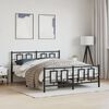 vidaXL Bed Frame Black Powder-Coated Steel King Size Bed Frame