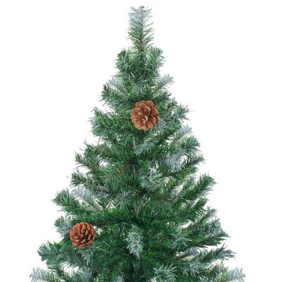 vidaXL Frosted Christmas Tree with LEDs&Ball Set&Pinecones 59.1"