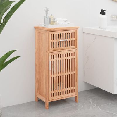 vidaXL Bathroom Cabinet 16.5"x11.4"x32.3" Solid Wood Walnut