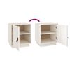 vidaXL Bedside Cabinet Set of 2 White Solid pine wood Medium