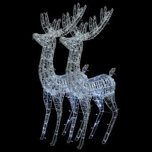 vidaXL Christmas Reindeer Set of 2 Cool White Acrylic XXL