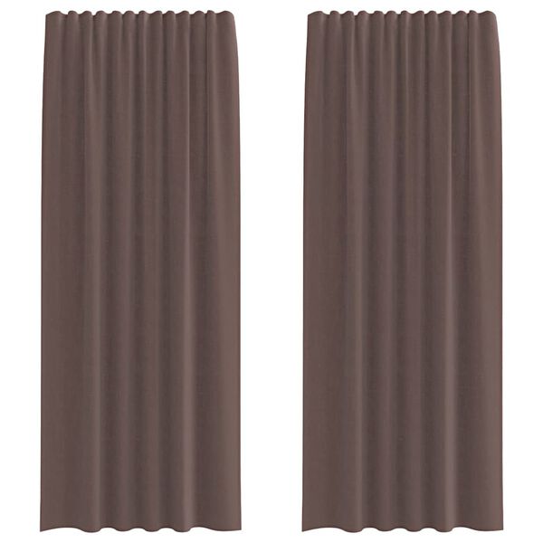 vidaXL Voile Curtains with Rod Pockets 2 pcs Brown