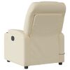 vidaXL Massage Recliner Chair Cream Fabric (100% polyester), metal, plywood