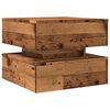 vidaXL Coffee Table Old wood Engineered wood 19.7x19.7x15.7 in Lights