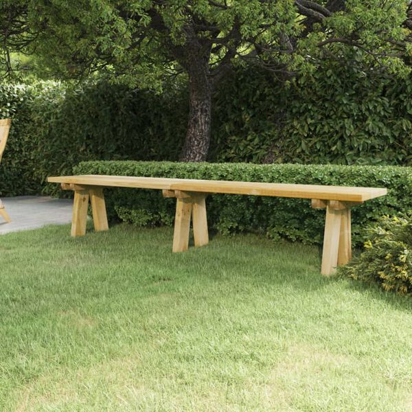 vidaXL Garden Bench Green Impregnated Solid Pinewood 86.6 in Long