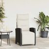 vidaXL Reclining Garden Chair Black PE rattan, powder-coated steel Medium