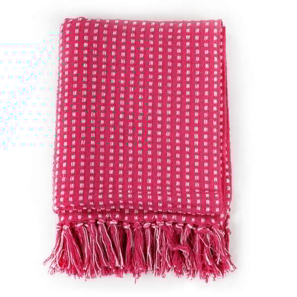 vidaXL Throw Pink 100% cotton 86.6 x 98.4 in Throw Blanket Rectangular
